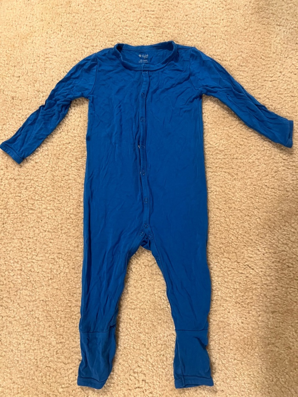 Kyte Baby Button Romper in Sapphire